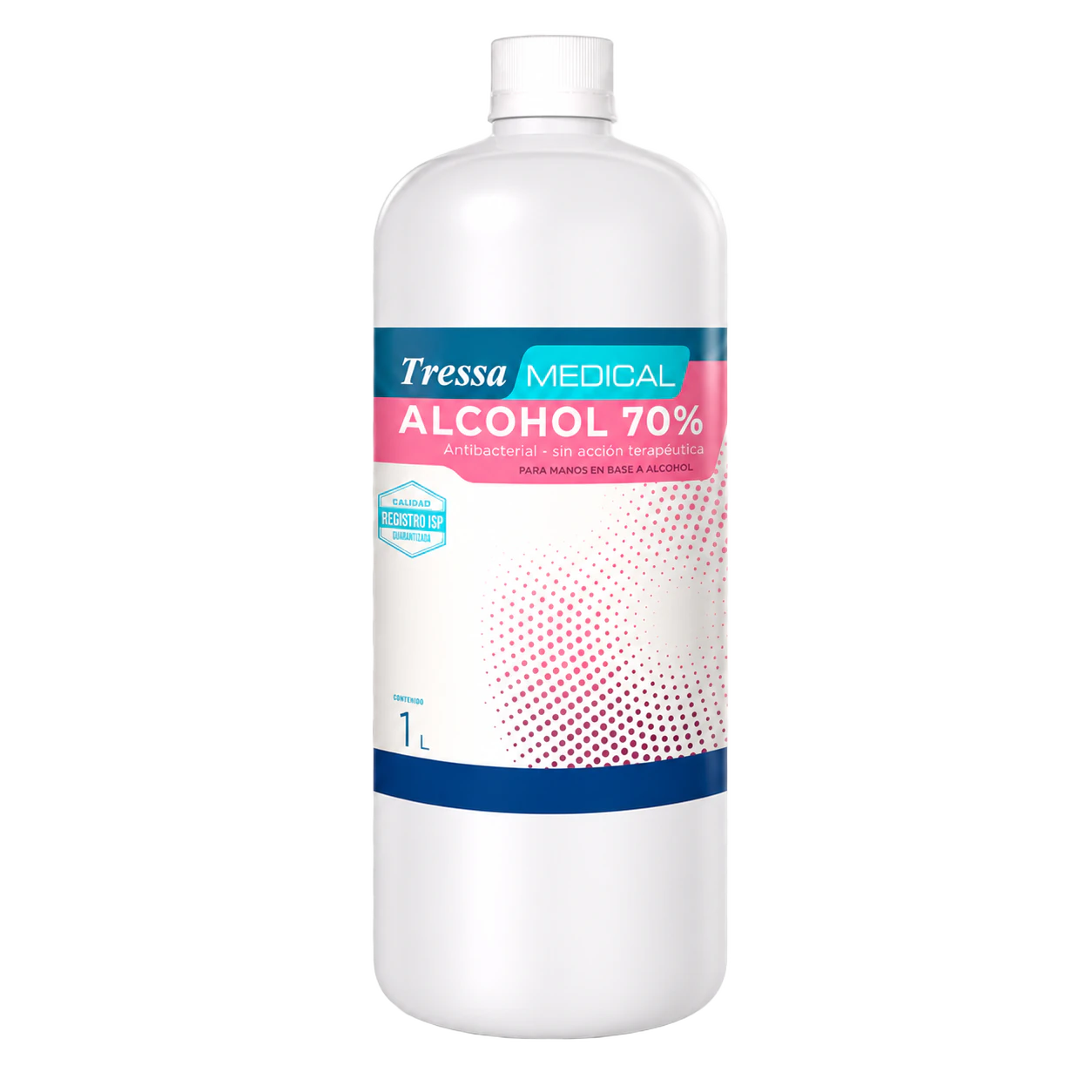 Alcohol 70° 1 L, alcohol de uso tópico para la piel, Tressa Medical