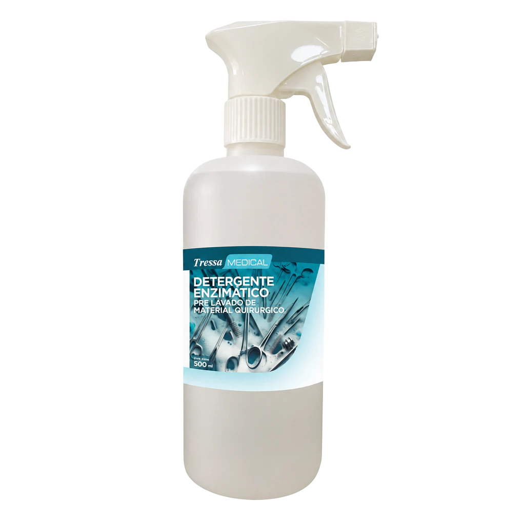 Detergente Enzimático Pre Lavado Material Quirúrgico, limpieza de material quirúrgico, Tressa Medical