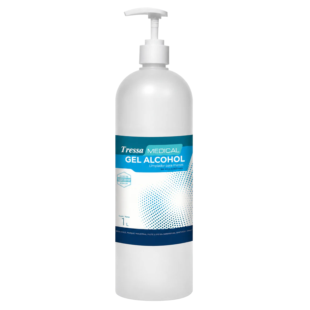 Gel Alcohol 1 L, gel alcohol, uso en manos, Tressa Medical