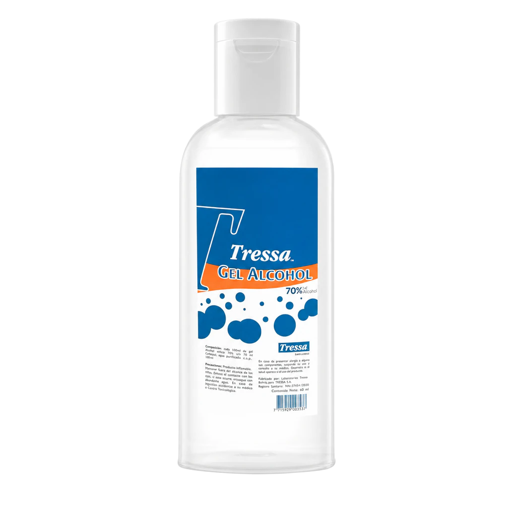 Gel Alcohol 60 ml, gel alcohol, uso en manos, Tressa Medical