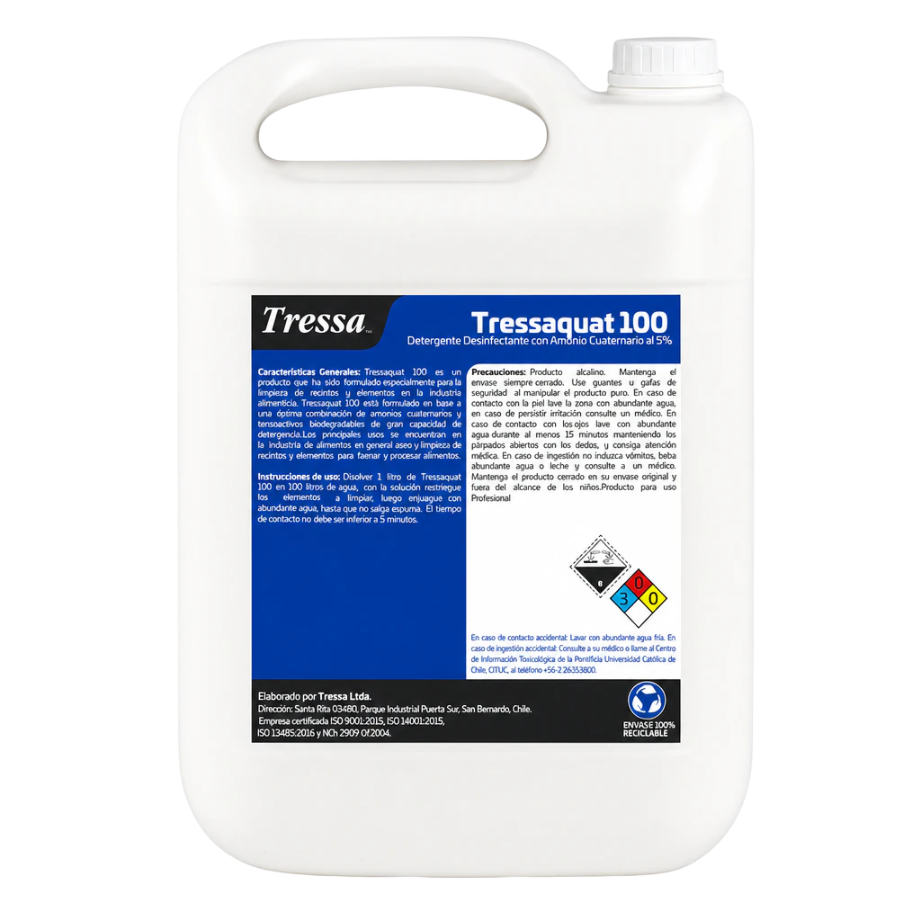 TRESSAQUAT 100 10 LT, limpieza y desinfección de superficies