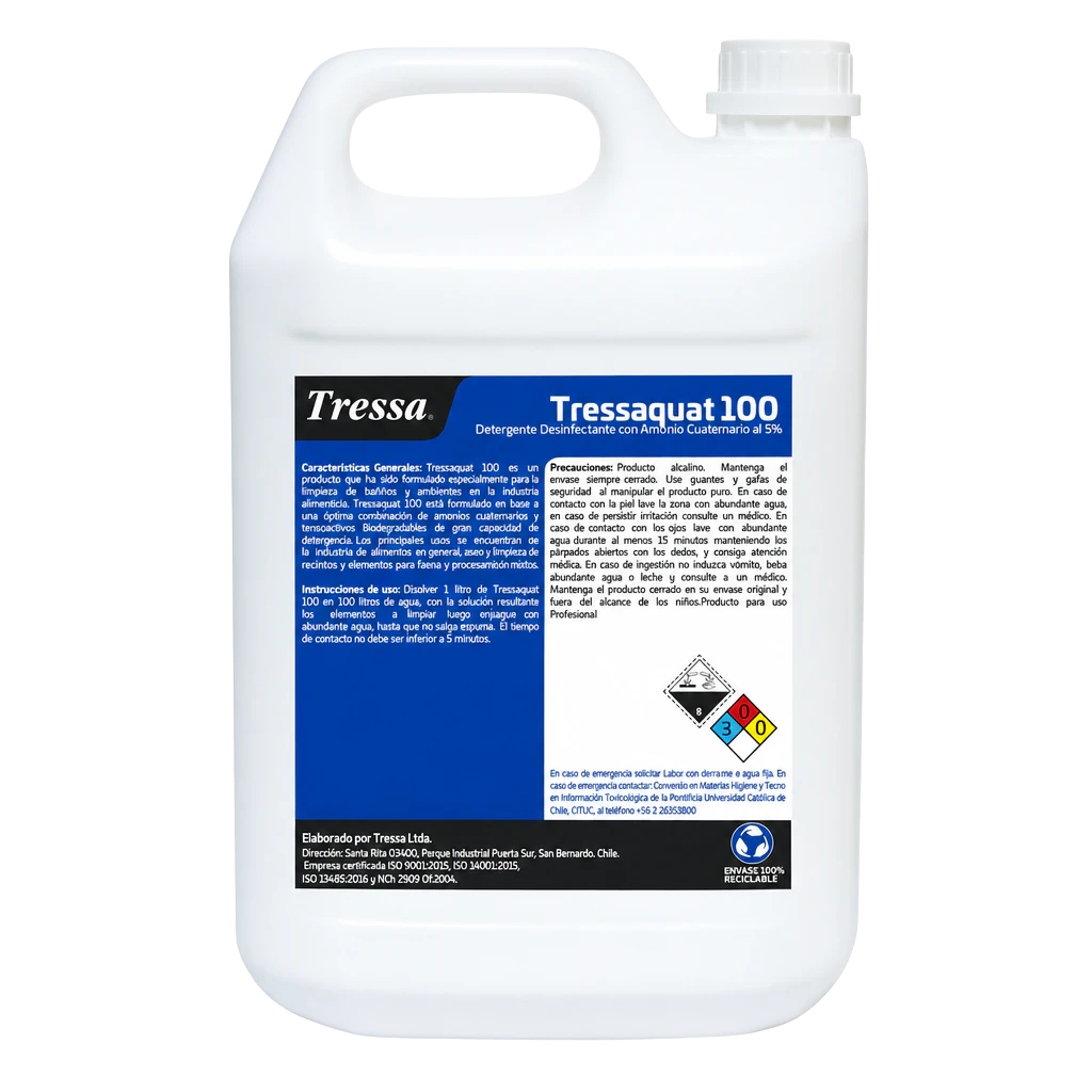 TRESSAQUAT 100 5 LT, limpieza y desinfección de superficies
